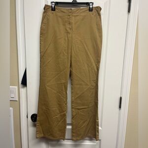LOFT Khaki Laura Flare-Leg Pants Size 6